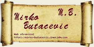 Mirko Butačević vizit kartica